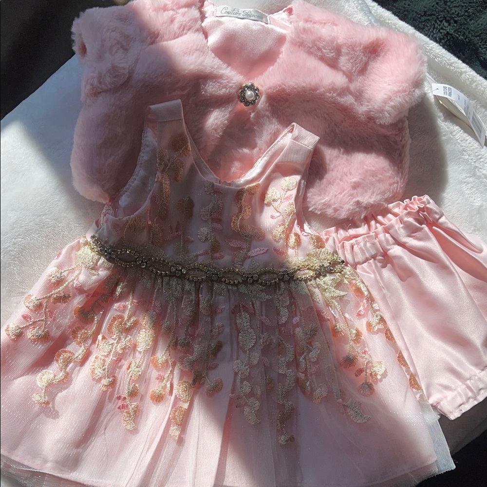 Pink Kids Matching Set with Vest